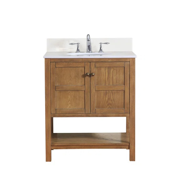 Waithman 30'' Free Standing Single Bathroom Vanity with Marble Top | Wayfair North America