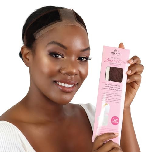 MILANO COLLECTION Wigrip, Premium Lace Wig Band for Women, Fully Adjustable & Reinforced Lace Wig Grip Band by Hairline, Comfortable and Secure Glueless Velvet Headband, Chocolate Brown | Amazon (US)
