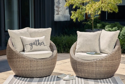 Danson Swivel Lounge with Cushion (Set of 2) | Ashley | Ashley