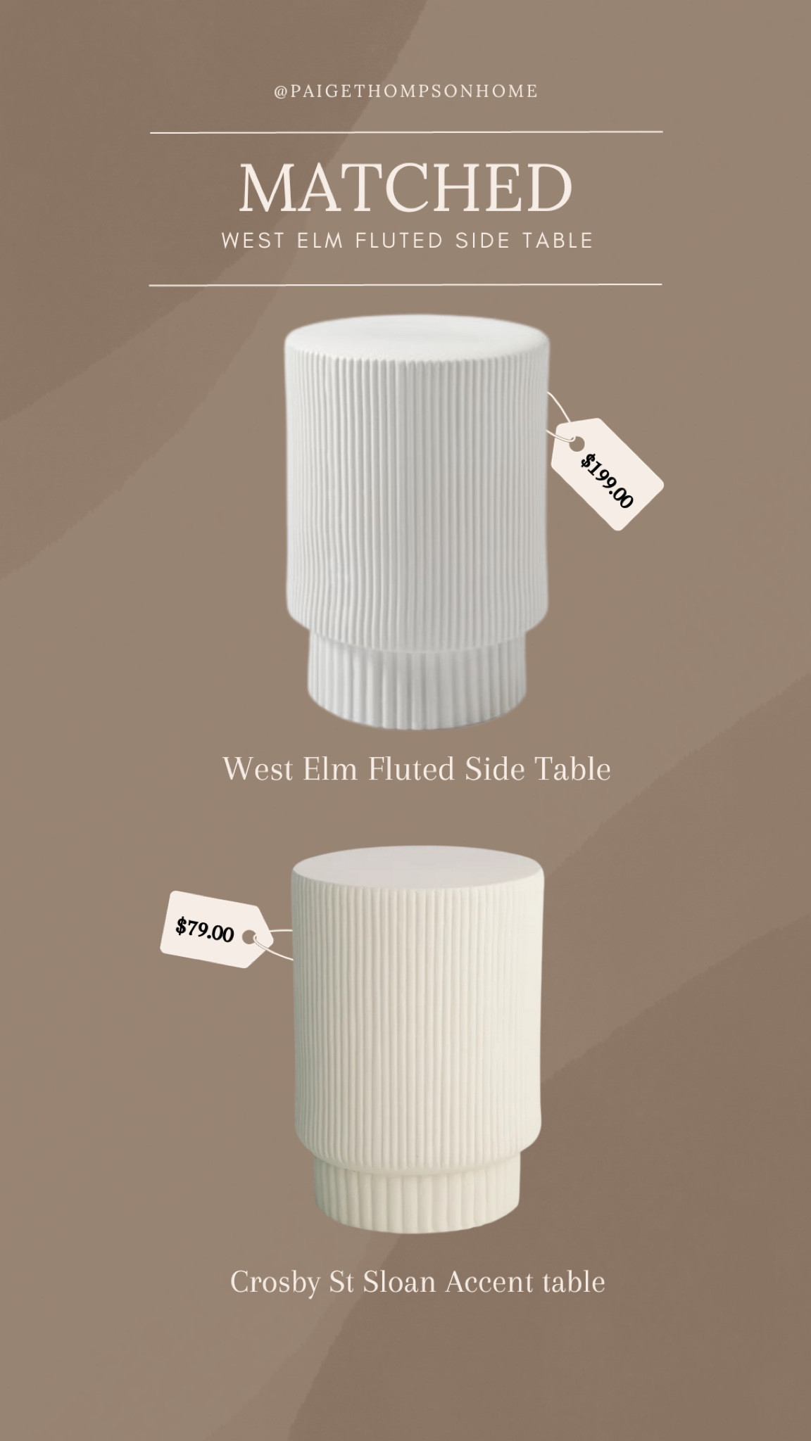 MATCHED// I found the perfect dupe for the West Elm Fluted Side Table. These look almost identical, but this one is less than half the price! 

Side table
Fluted table
Living room 
Bedroom


#LTKhome