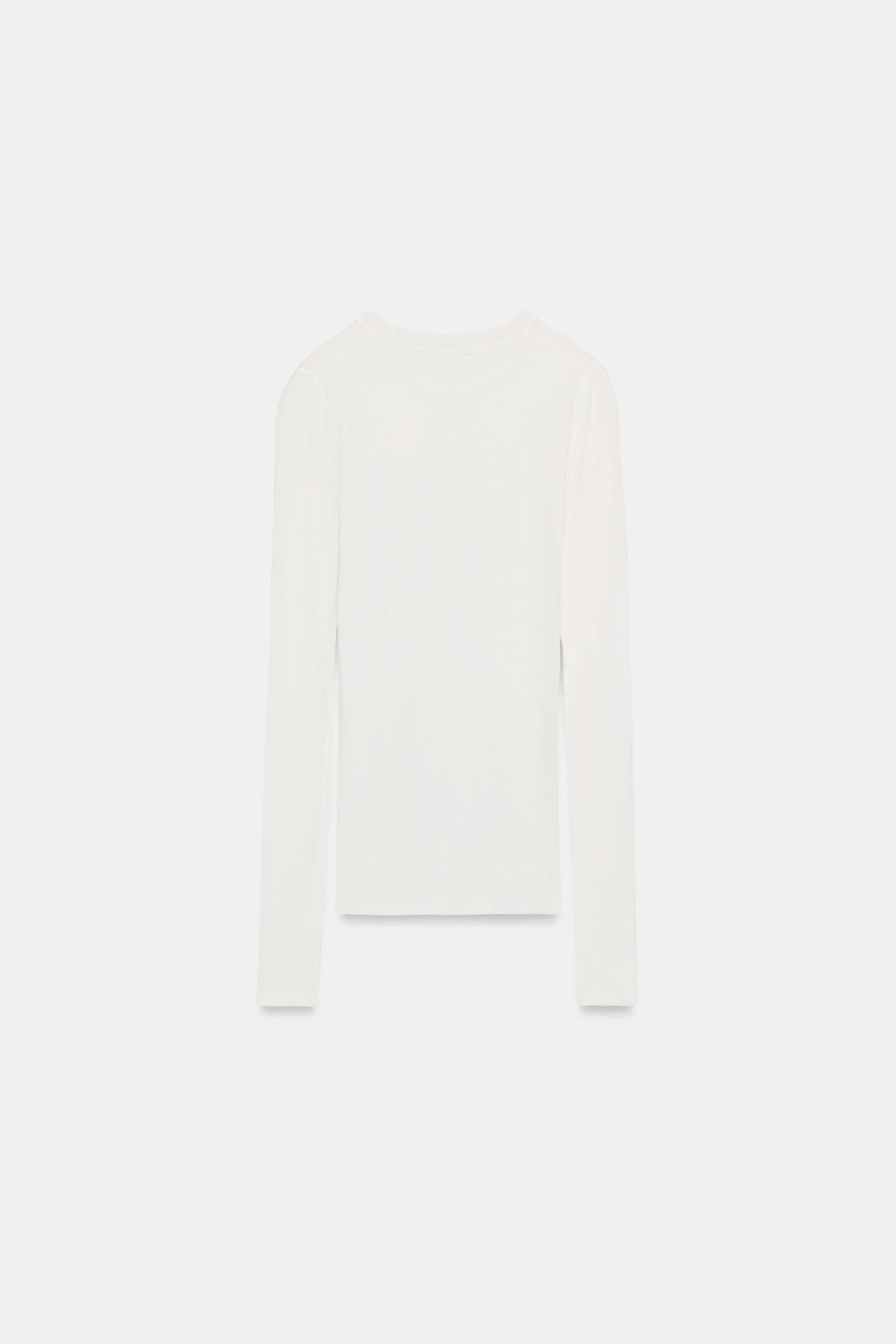 COTTON LONG SLEEVE T-SHIRT | Zara UK