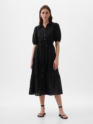 Eyelet Tiered Midi Dress | Gap (US)