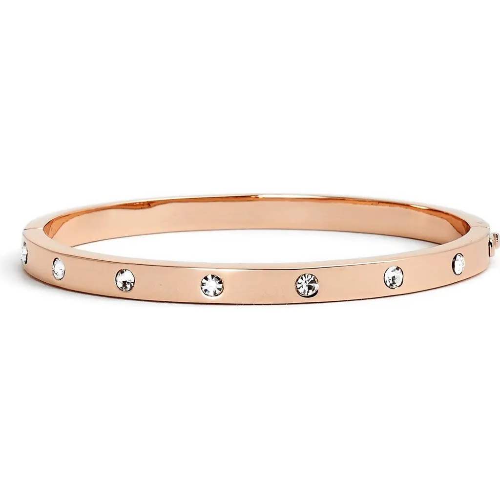 Kate Spade New York crystal hinge bangle in Rose Gold at Nordstrom | Nordstrom