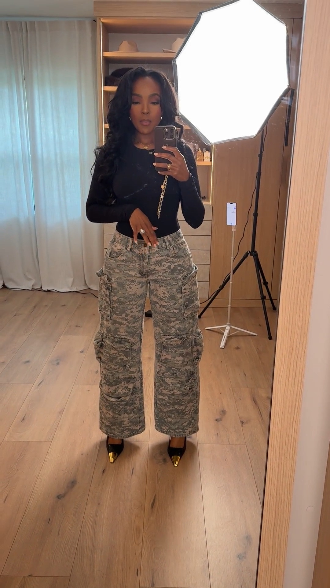 Scroll to shop!! Pairing cargo pants with a bold toe heel screams cute night out 🖤

#LTKmomlife #LTKootd #LTKPetite