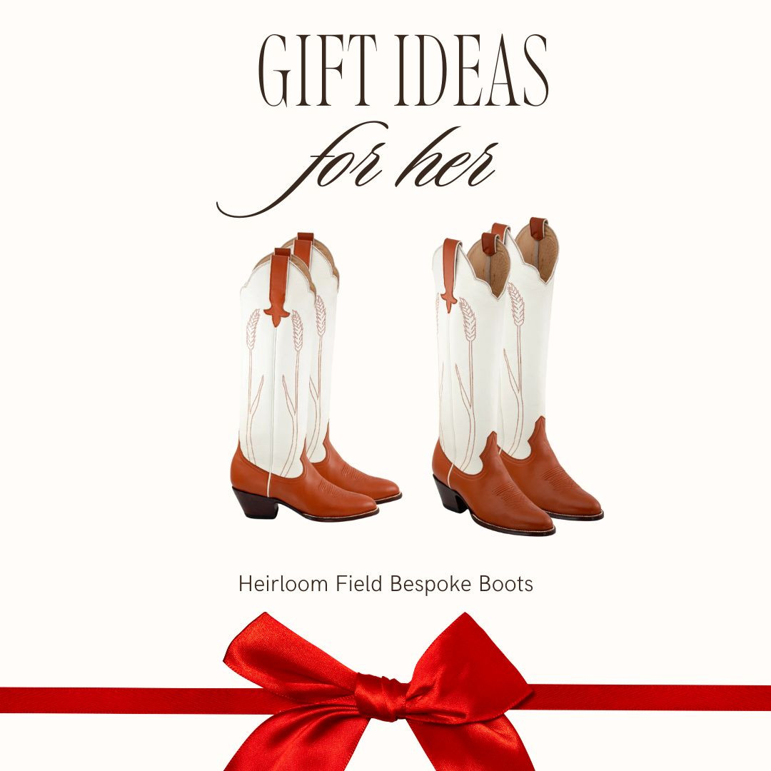 Complete your wardrobe with these handmade, luxury cowgirl boots! 🎄 Whether you're styling Christmas outfits or searching for the most comfortable luxury boots on the market, our 17" Buttery Soft Full-grain Calfskin Bone and Brown Wheat Boots are a must-have.✨ These are a luxury gift for her that will be treasured forever! Add them to your wishlist, and tell your friends who appreciate incredible boots! luxury gifts for her / holiday outfits / cowgirl boots / christmas outfits / gift guide for her / gifts for her / white elephant gift / holiday party outfit / gift guide / luxury gift for her / boots / anniversary gift / Valentine's Day gift / graduation gift / designer / small batch / limited edition / wedding shoes / ivory / cream 

 #LTKGiftGuide #LTKHoliday #LTKWedding