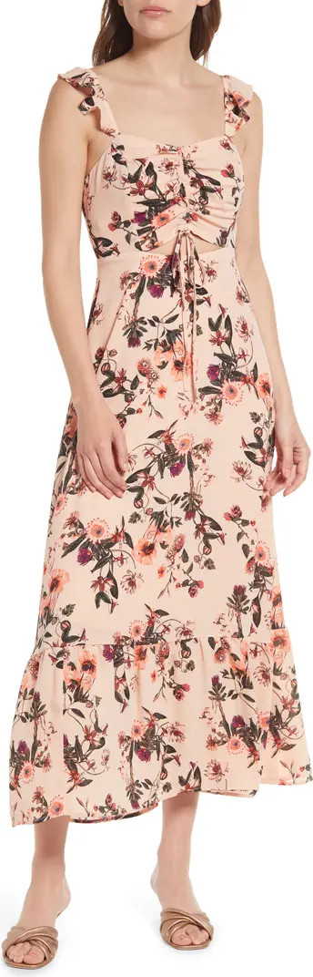 Tie Front Tiered Midi Dress | Nordstrom