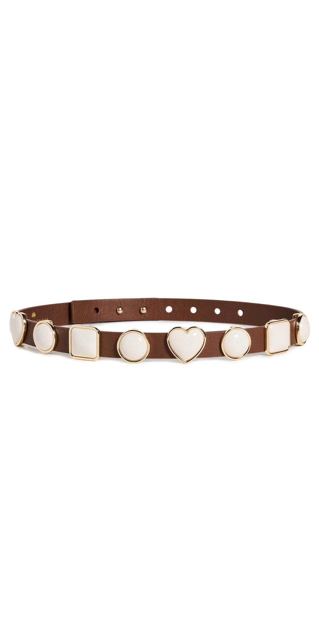 Lele Sadoughi Pearl Station Belt Walnut L/XL | Shopbop