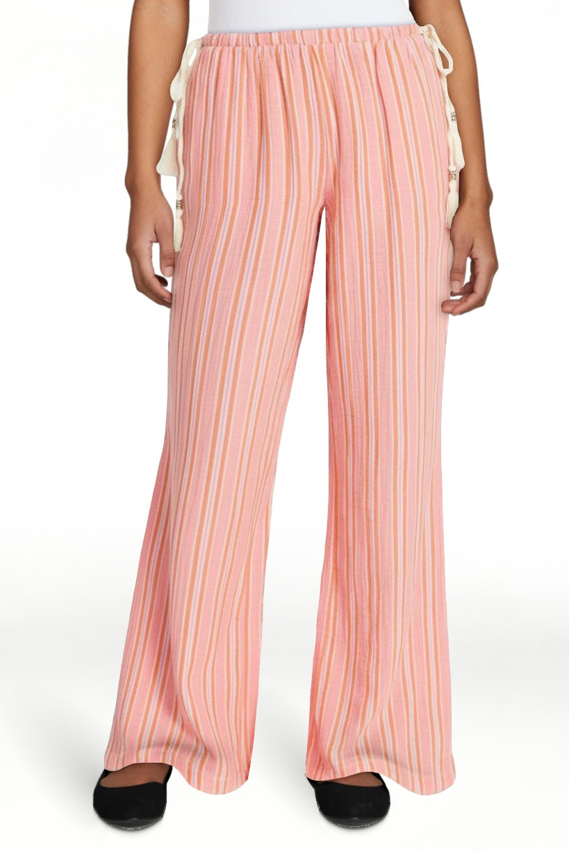 No Boundaries Cotton Gauze Side Tie Beach Pants, 31.5" Inseam, Women's XXS-4X | Walmart (US)