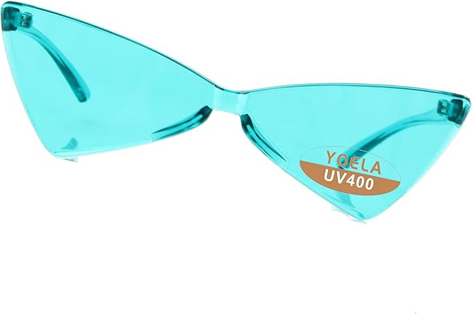 OLIN Triangle Thick Rimless Sunglasses One Piece Colored Transparent glasses For Women and Men | Amazon (US)