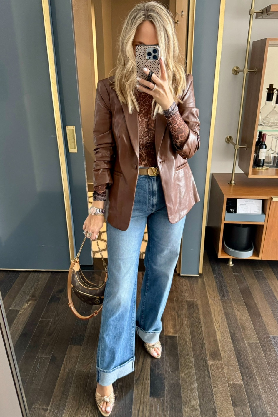 LTK Cohen look for meetings today absolutely love this look. the perfect look I am obsessed with this leather blazer wearing a size 4 wide denim wearing a size 26 size

#LTKFindsUnder100 #LTKOver40