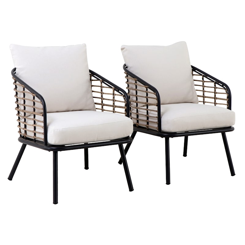 2-Piece Steel & Wicker Outdoor Chair Set | At Home