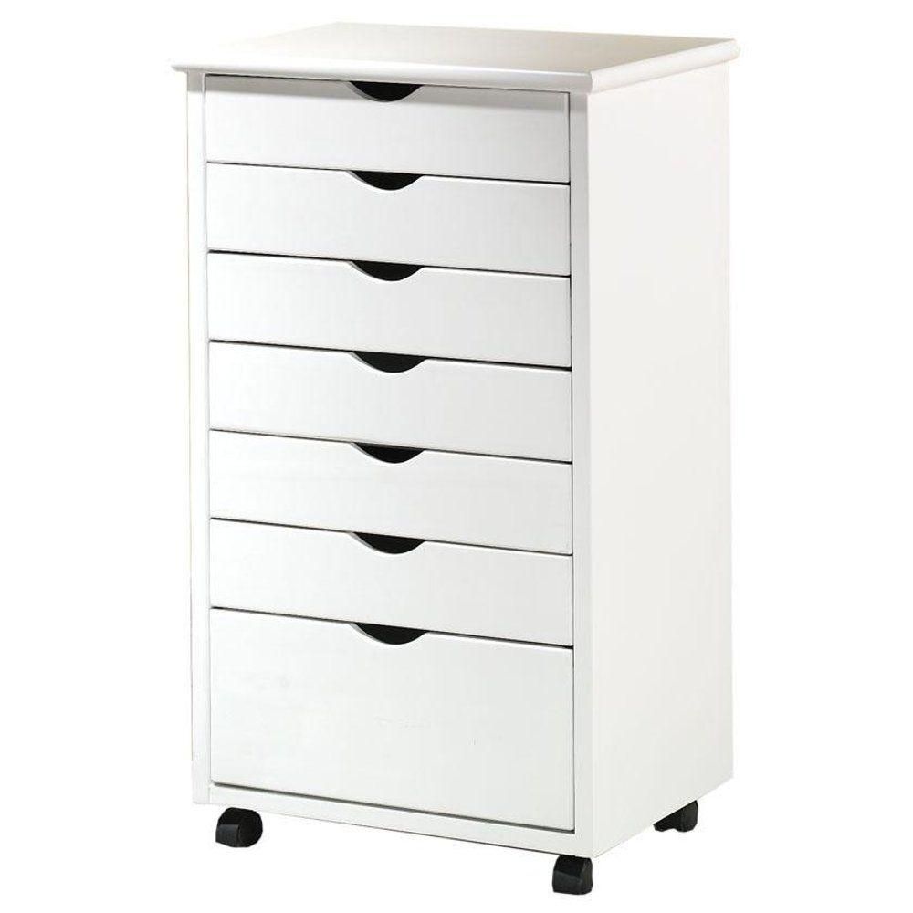 Home Decorators Collection Stanton Wide 7-Drawer Cart in White 0200510410 - The Home Depot | The Home Depot