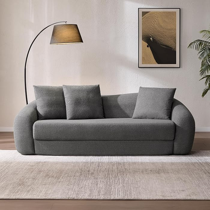 SICOTAS 90.6" Curved Convertible Sofa Couch Bed for Living Room Futon Cloud Boneless Sleeper Sofa... | Amazon (US)