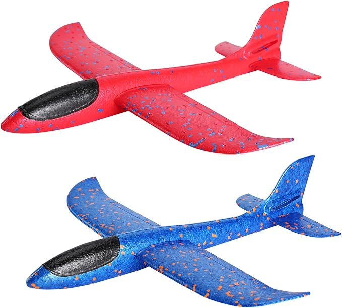 GSM Brands Foam Airplane Toys 2 Pack, 17.71 Inch Throwing Glider with Flight Upgrade 2 Tail Posit... | Amazon (US)