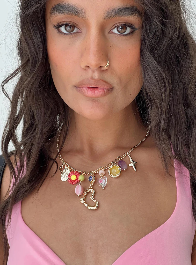 Maximiliano Charm Necklace Multi | Princess Polly US