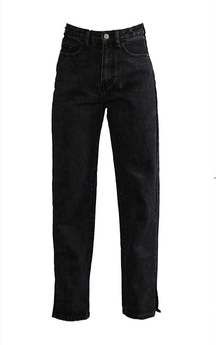 Petite Jean noir à ourlet fendu | PrettyLittleThing (FR)