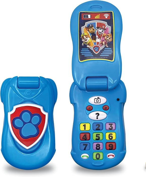 PAW Patrol Flip Up Phone - Kids Plastic Pocket Cellular Toy Telephone | Aesthetic Interactive Sound Camera Buttons Musical Device for Toddler Nursery. Reusable Travel Fun Gifts for Boys and Girls. | Amazon (UK)