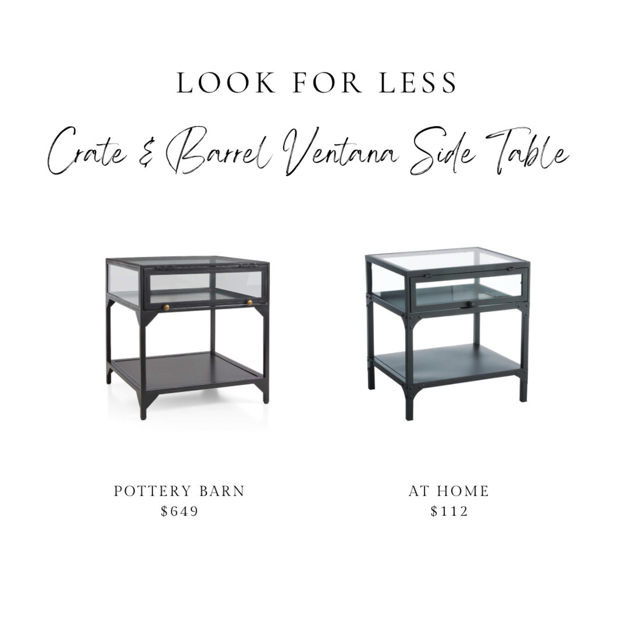 Crate & barrel Ventana Black Glass Display End Table with Shelf, look for less, at home, honeybloom Sage Frost End Table, 20", clearance sale

#LTKHome #LTKSaleAlert