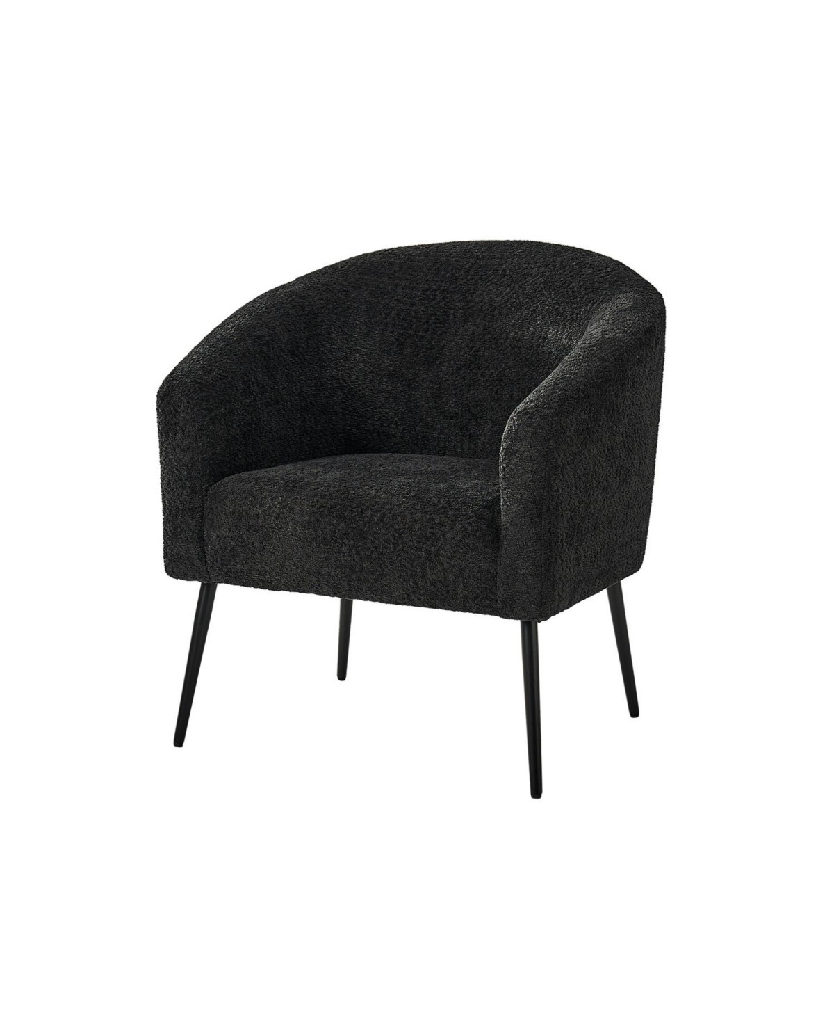 Hal Modern Boucle Armchair with Metal Leg - Black | Macy's