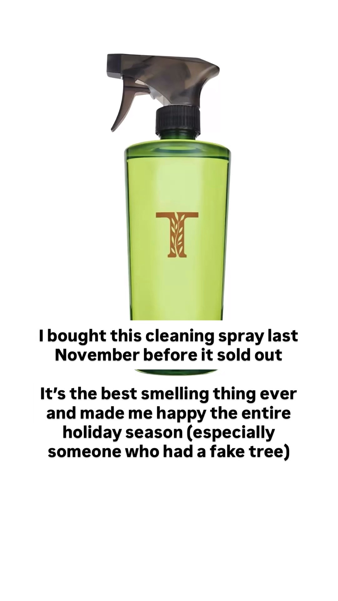 I bought this cleaning spray last November before it sold out

It’s the best smelling thing ever and made me happy the entire holiday season (especially someone who had a fake tree)

#LTKSeasonal #LTKHome
