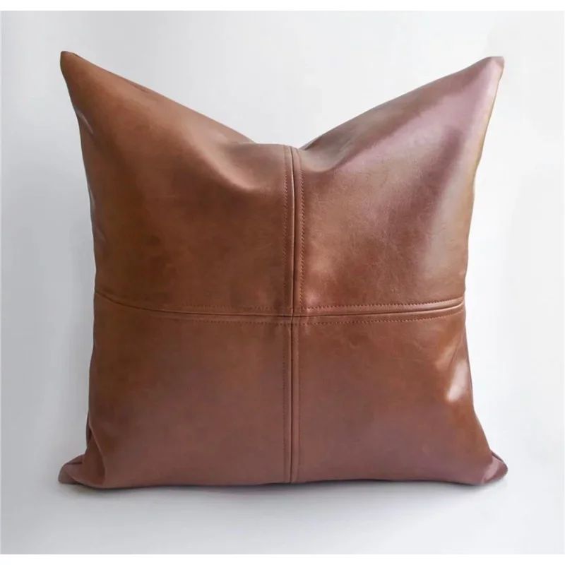 Cenat Embroidered Faux Leather Pillow Cover | Wayfair North America