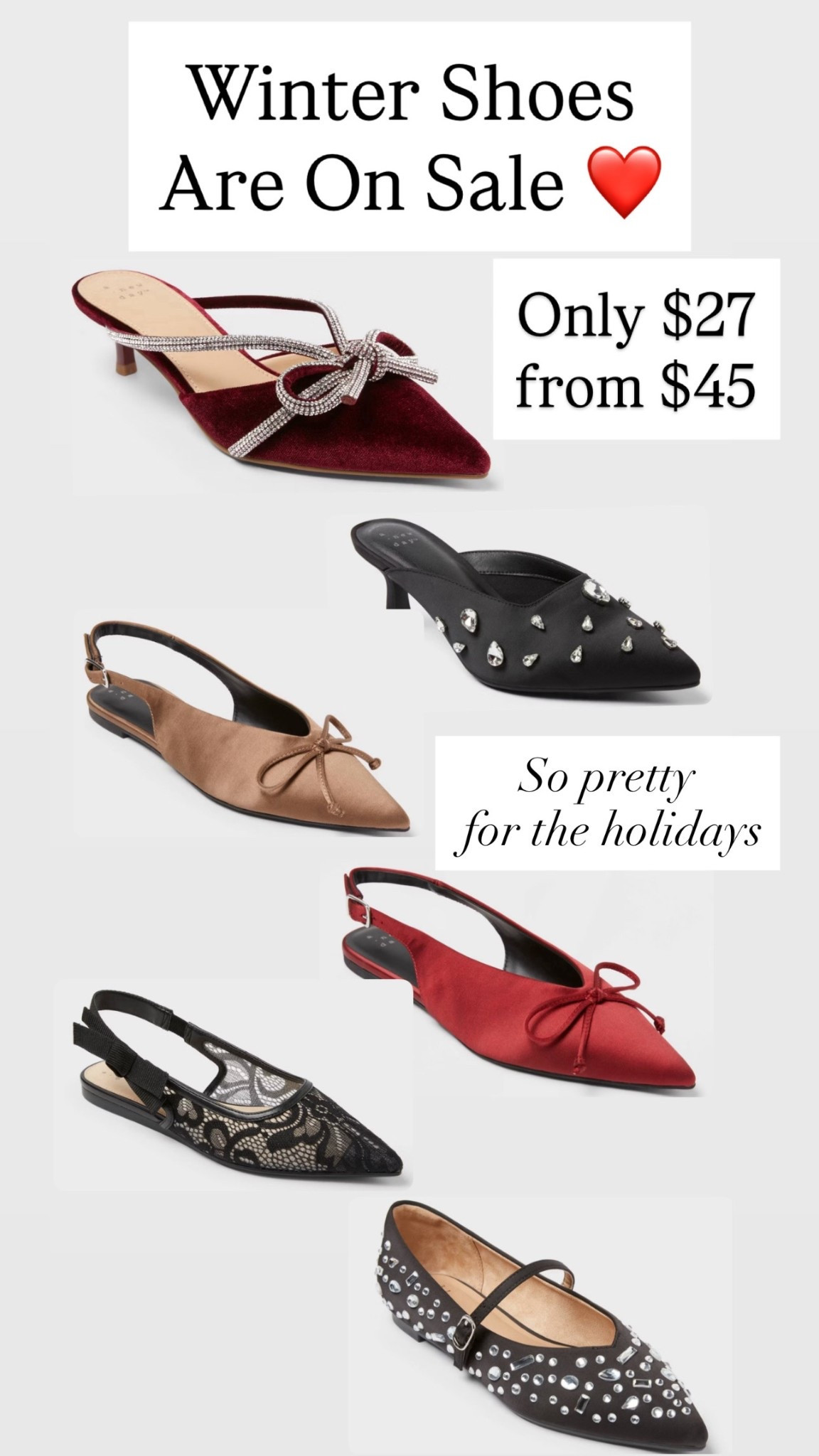 Winter holiday shoes are $27 from $45!!! 

#LTKHoliday #LTKSaleAlert
