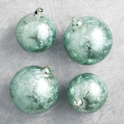 Oversized Feather Finish Ornaments, Set of Four | Frontgate | Frontgate