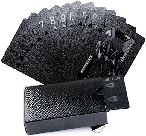 Joyoldelf Cool Black Foil Poker Playing Cards, Waterproof Deck of Cards with Gift Box, Use for Pa... | Amazon (US)