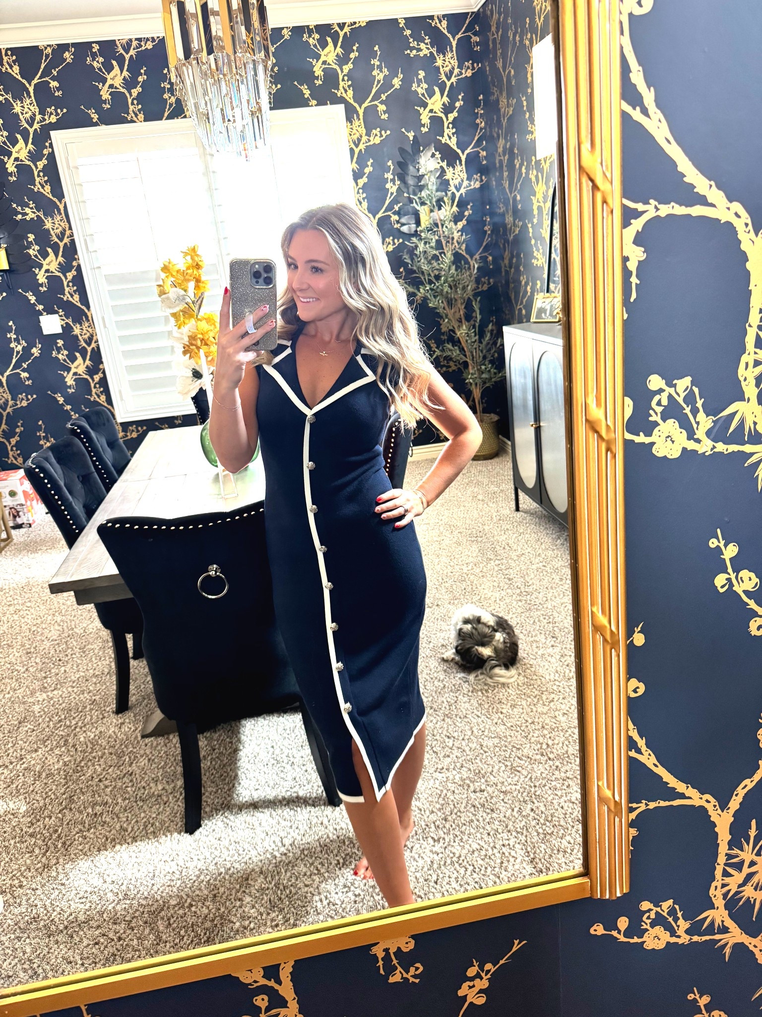 Realtor #ootd 
Navy blue and white fitted dress 

#LTKFindsUnder100 #LTKSummerEdit #LTKWorkwear