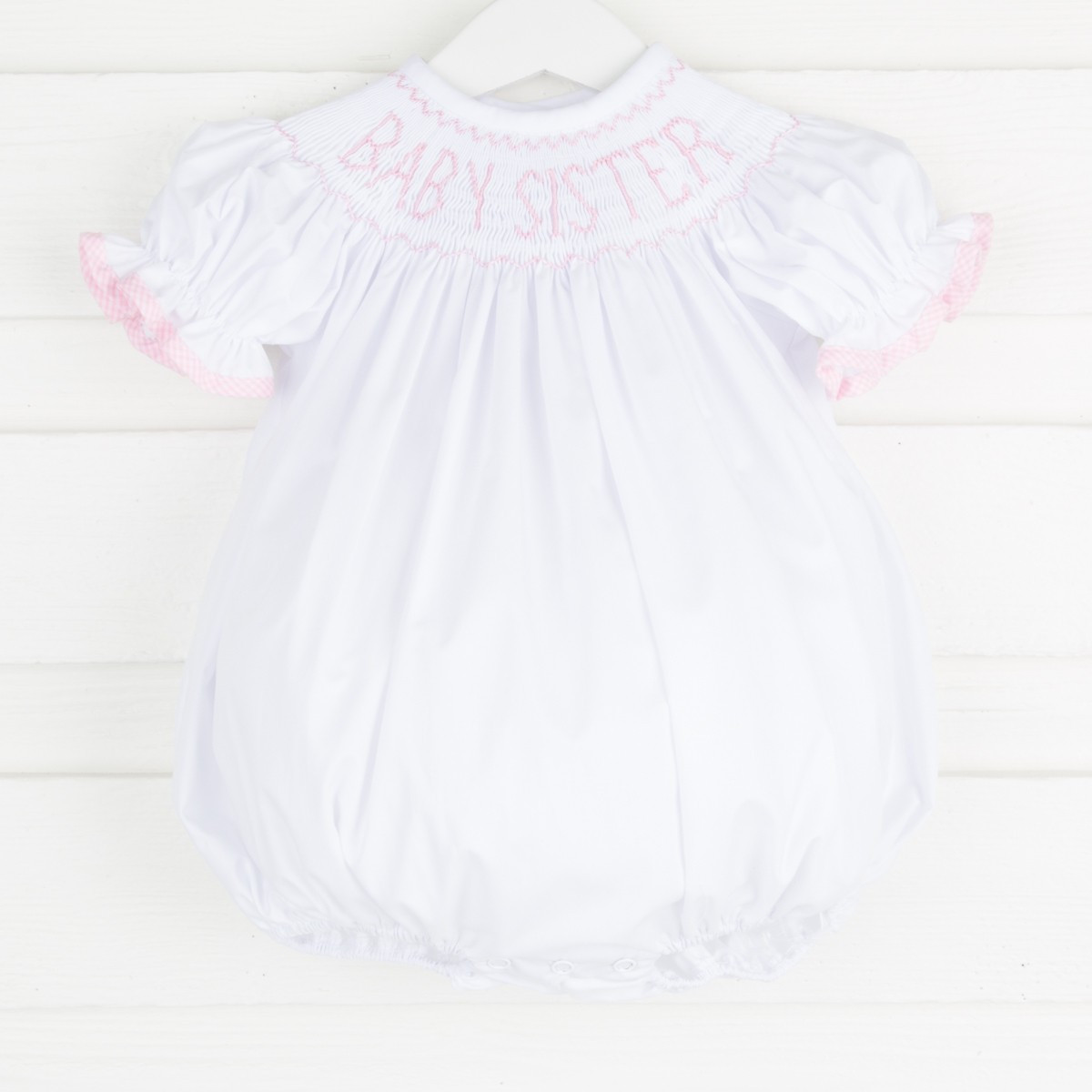 Baby Sister Smocked Bubble White | Classic Whimsy