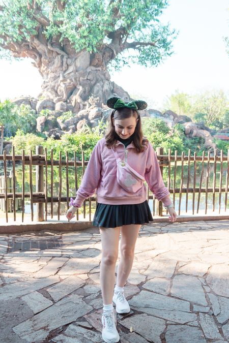 •Monkeying around 🙈 Loved spending two days at Animal Kingdom on our recent trip. It is an underrated park for sure! This 1/2 zip that I wore to Disney may be one of my new favorite sweatshirts. It is covered in rhinestones but is super comfy. Details linked on my LTK💖• 

#LTKunder100 #LTKtravel