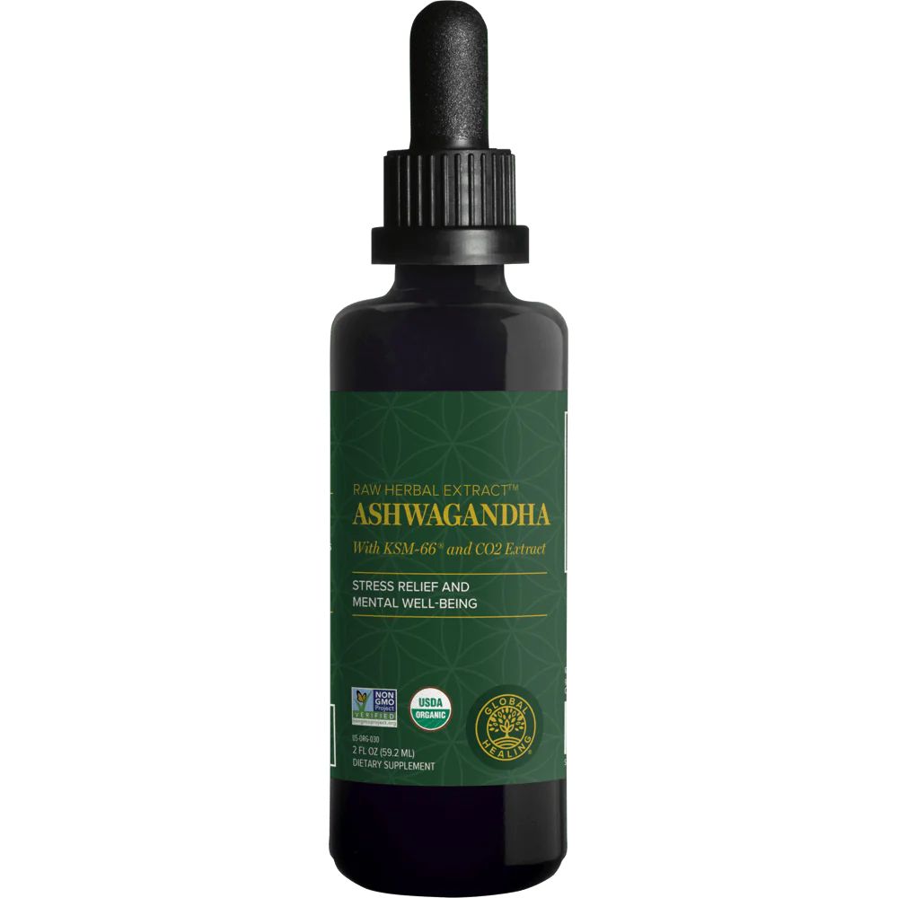 Organic Ashwagandha Liquid Extract Supplement - KSM-66 - Global Healing | Global Healing Center