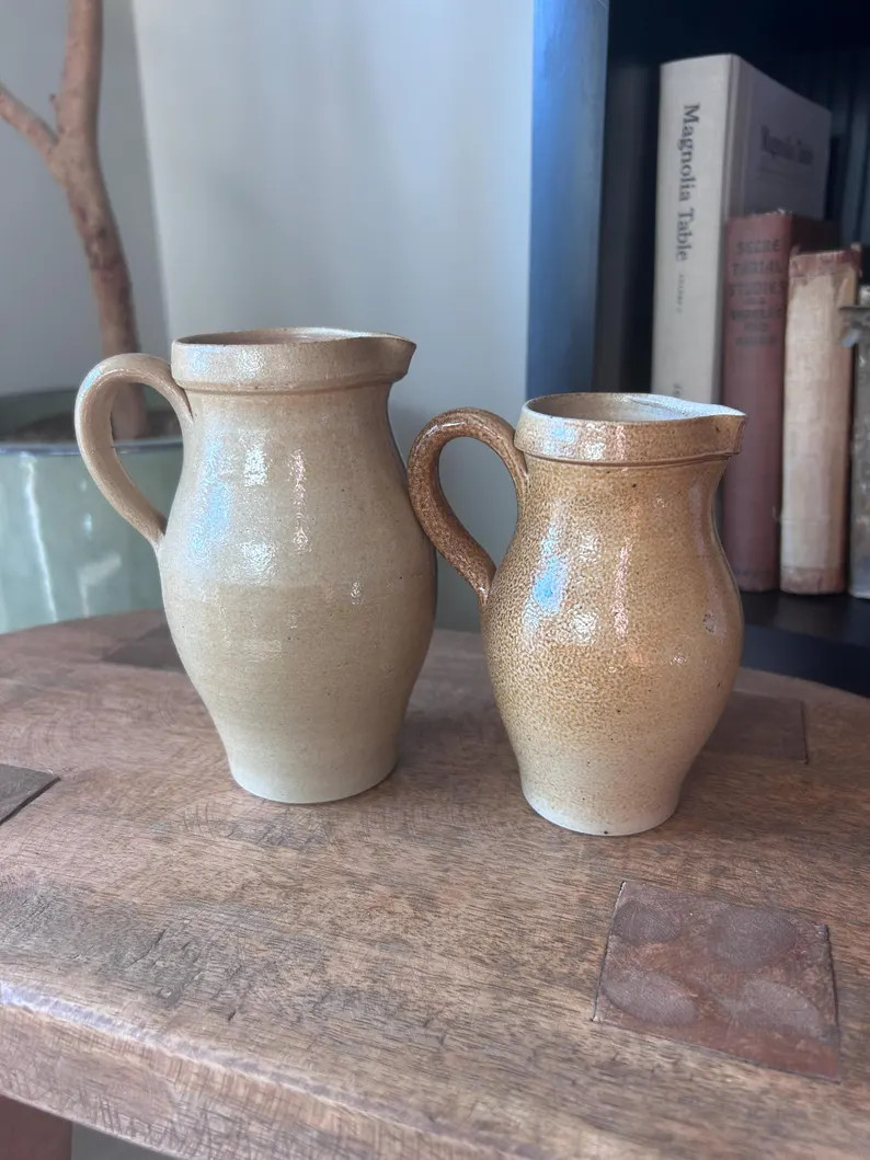 Vintage French Stoneware Pitcher, Antique Salt Glazed Grex Jug (Left one available) | Etsy (Global)