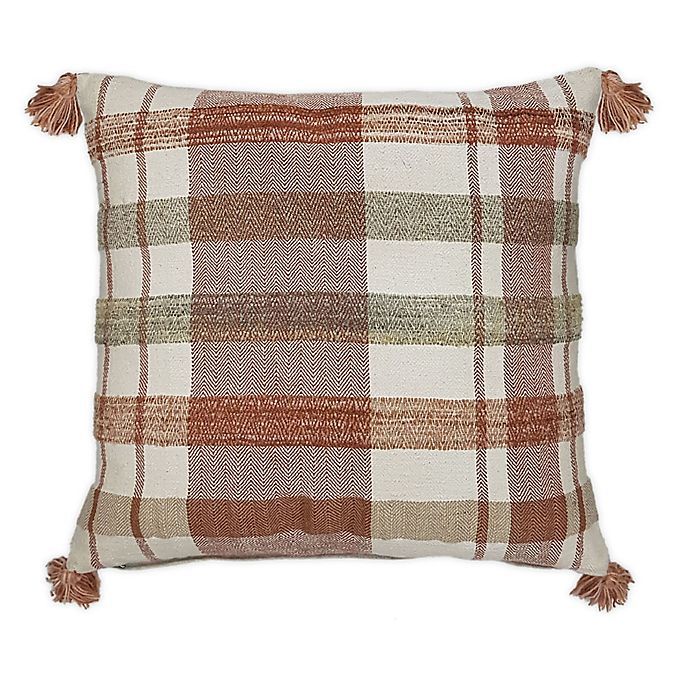 Bee & Willow™ Home Striped Square Throw Pillow in Spice | Bed Bath & Beyond