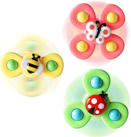 ALASOU 3PCS Suction Cup Spinner Toys for 1 Year Old Boy Girl|Spinning Top Baby Toys 12 18 Months|... | Amazon (US)