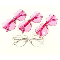 Heart Shaped Sunglasses - Bachelorette Party Pink Heart Glasses | Etsy (US)