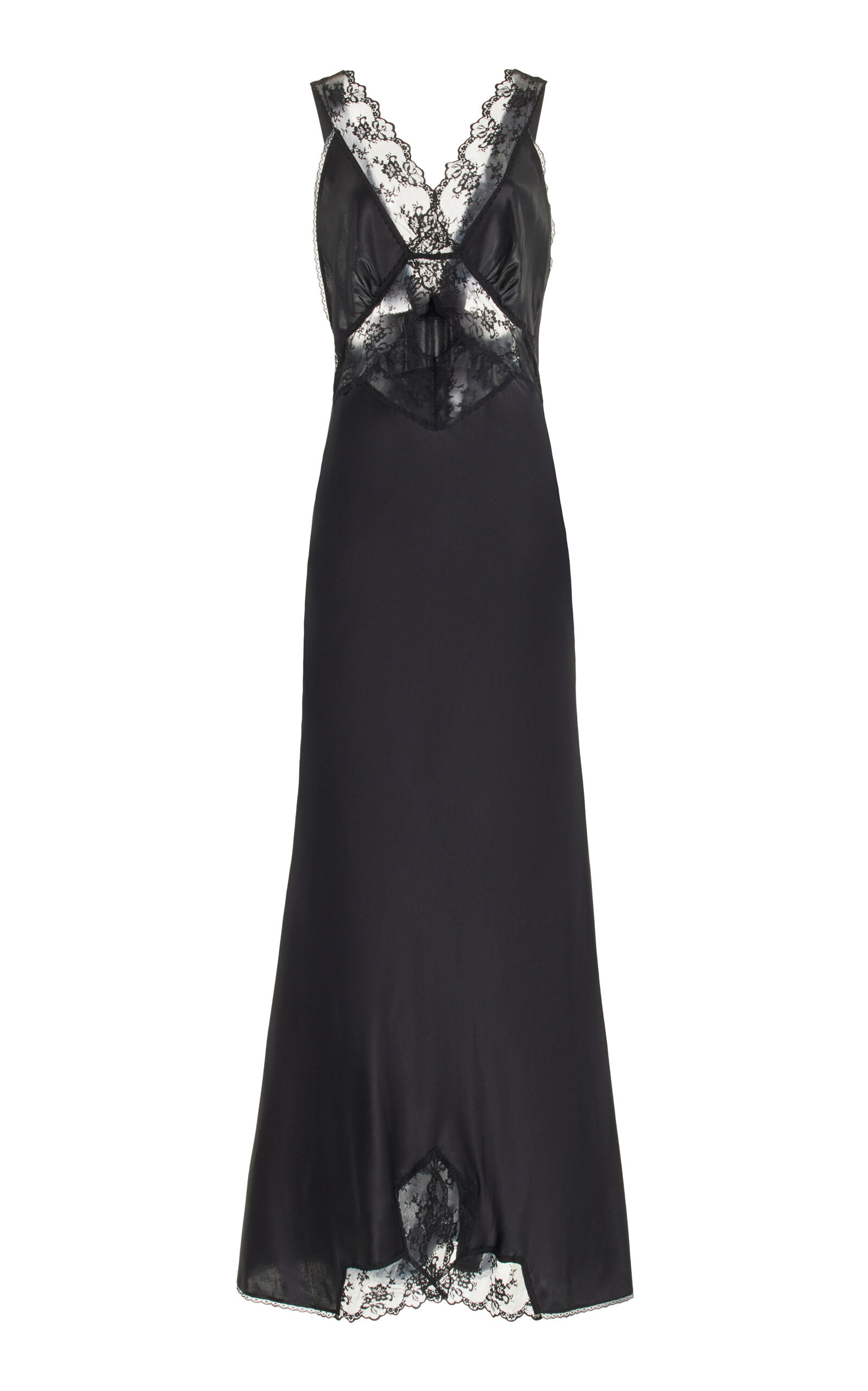 SIR - Women's Willa Lace-Trimmed Cutout Silk Maxi Dress - Black - 2 - Moda Operandi | Moda Operandi (Global)