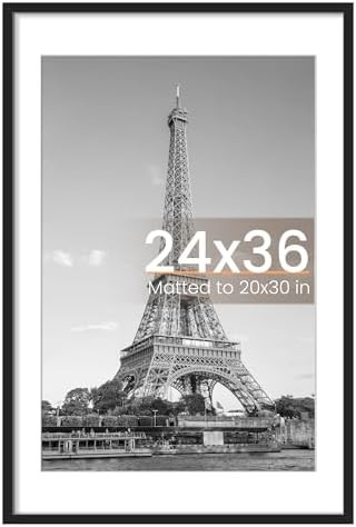 upsimples 24x36 Poster Frame, Display Pictures 20x30 with Mat or 24 x 36 Without, Wall Hanging Pi... | Amazon (US)