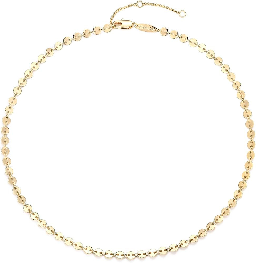 MEVECCO Dainty Evil Eye Protection Necklace,14K Gold Plated Cute Delicate Handmade Tiny Bead Neck... | Amazon (US)