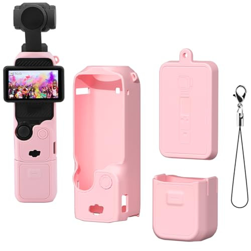 Buziba Silicone Protective Case Cover for DJI Osmo Pocket 3 Silicone Sleeve Protective Cover Handheld Gimbal Action Camera Accessories (Pink) | Amazon (US)