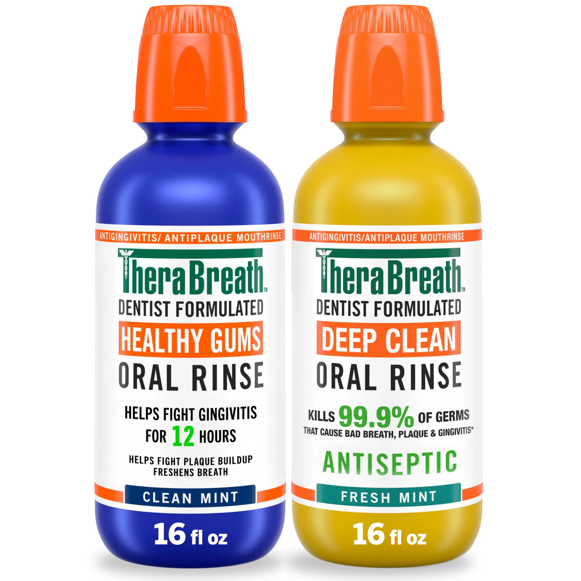 TheraBreath Antigingivitis/Antiplaque Mouthwash Variety Pack, 16 fl oz, 2-Pack | Walmart (US)