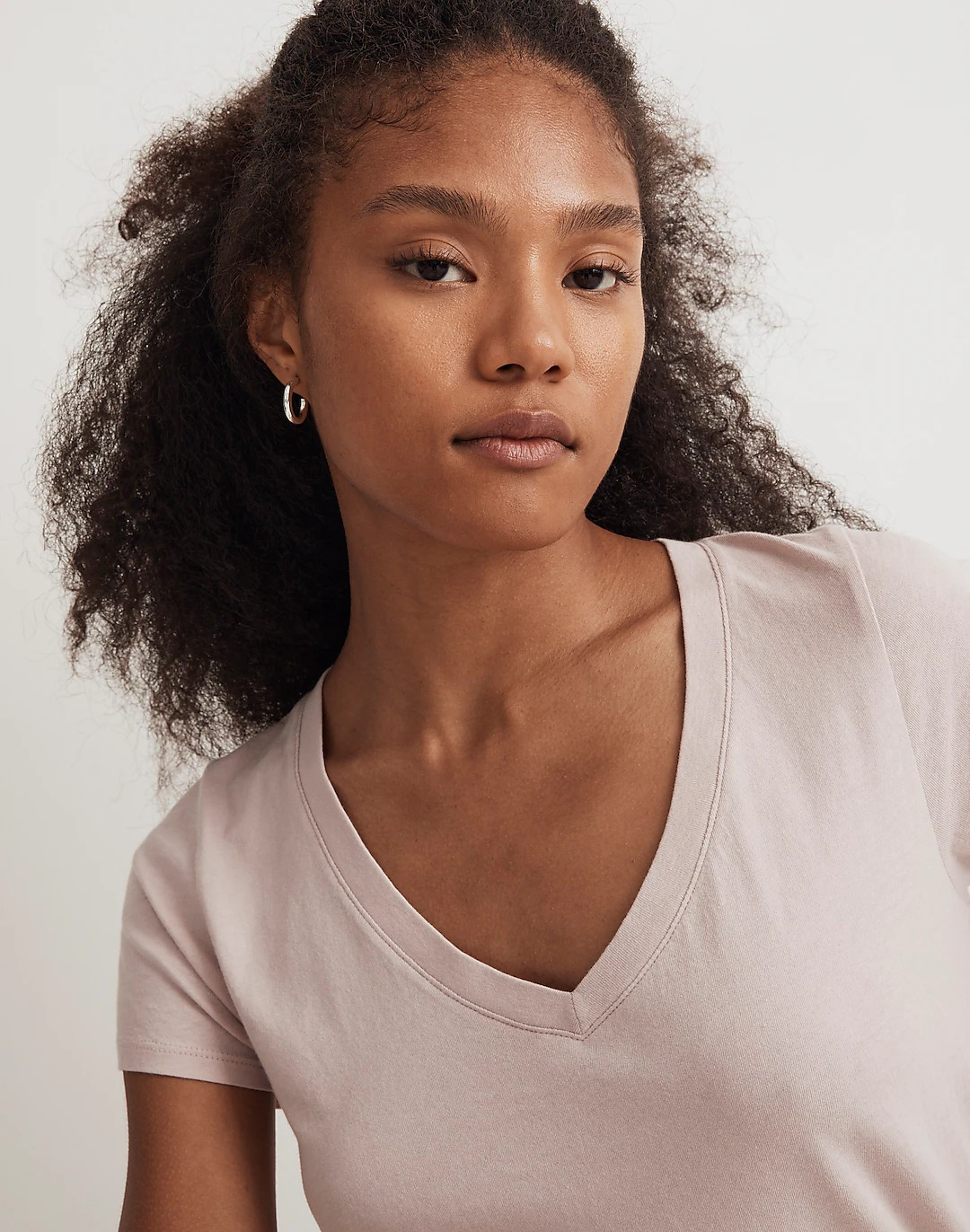 Softfade Cotton V-Neck Crop Tee | Madewell