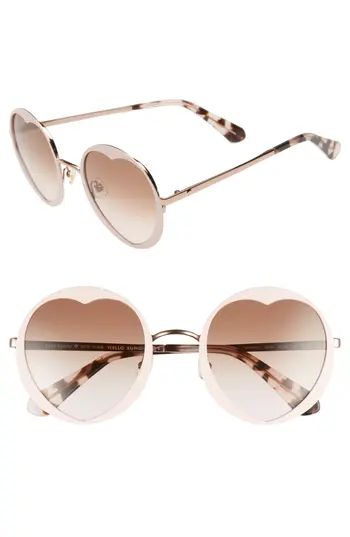 Women's Kate Spade New York Rosaria 53Mm Heart Cutout Lens Sunglasses - Pink/ Havana | Nordstrom