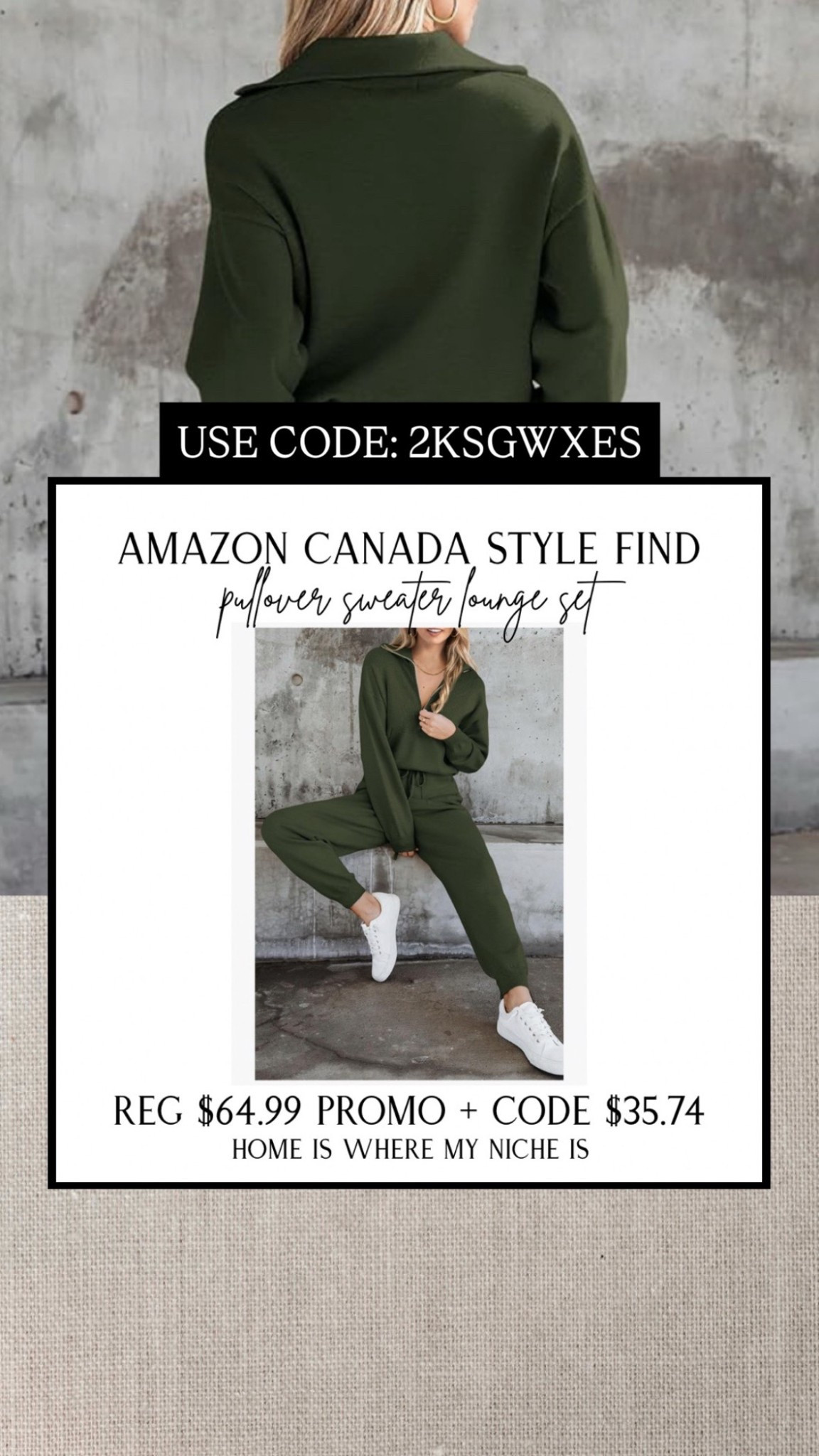 S T Y L E / pullover sweater lounge set. Available in 13 colors, but it’s the army green for me 

Amazon Canada | Fall Outfit

#LTKsale #LTKstyletip #LTKcanada