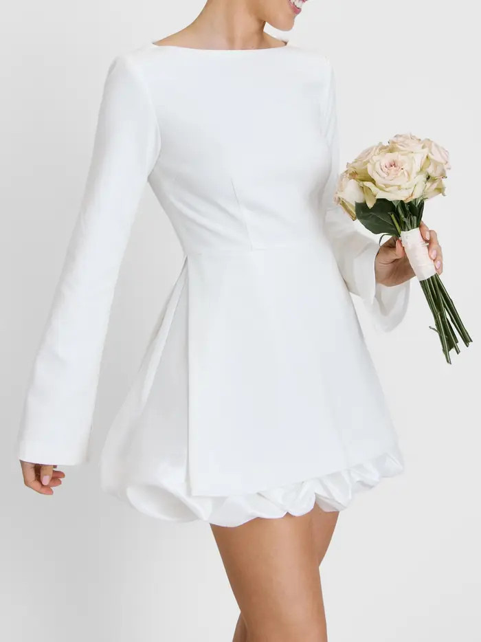 Isla Split Sleeve Bubble Hem Mini Dress | Nordstrom