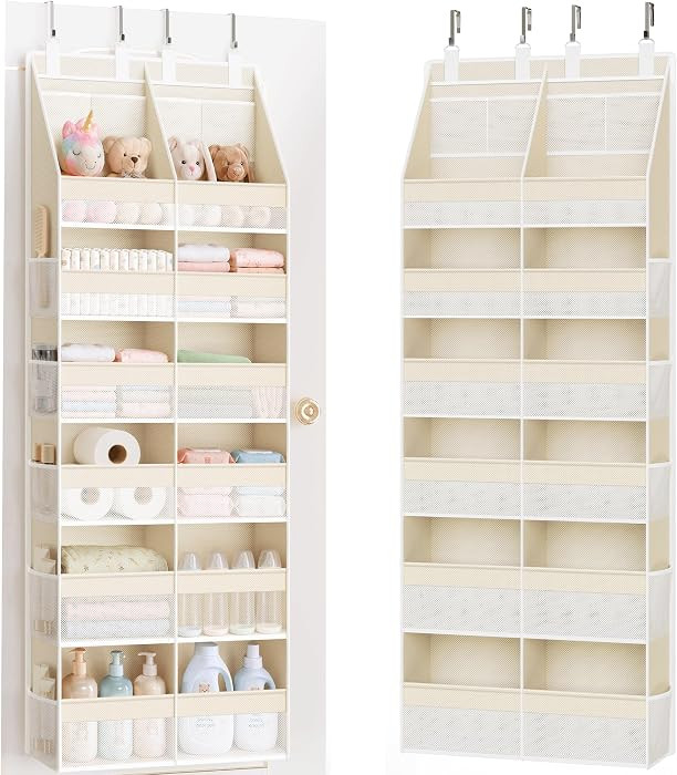 Over the Door Organizer, Extra Large 12 Compartments Closet Hanging Storage with 14 Mesh Pockets,... | Amazon (US)