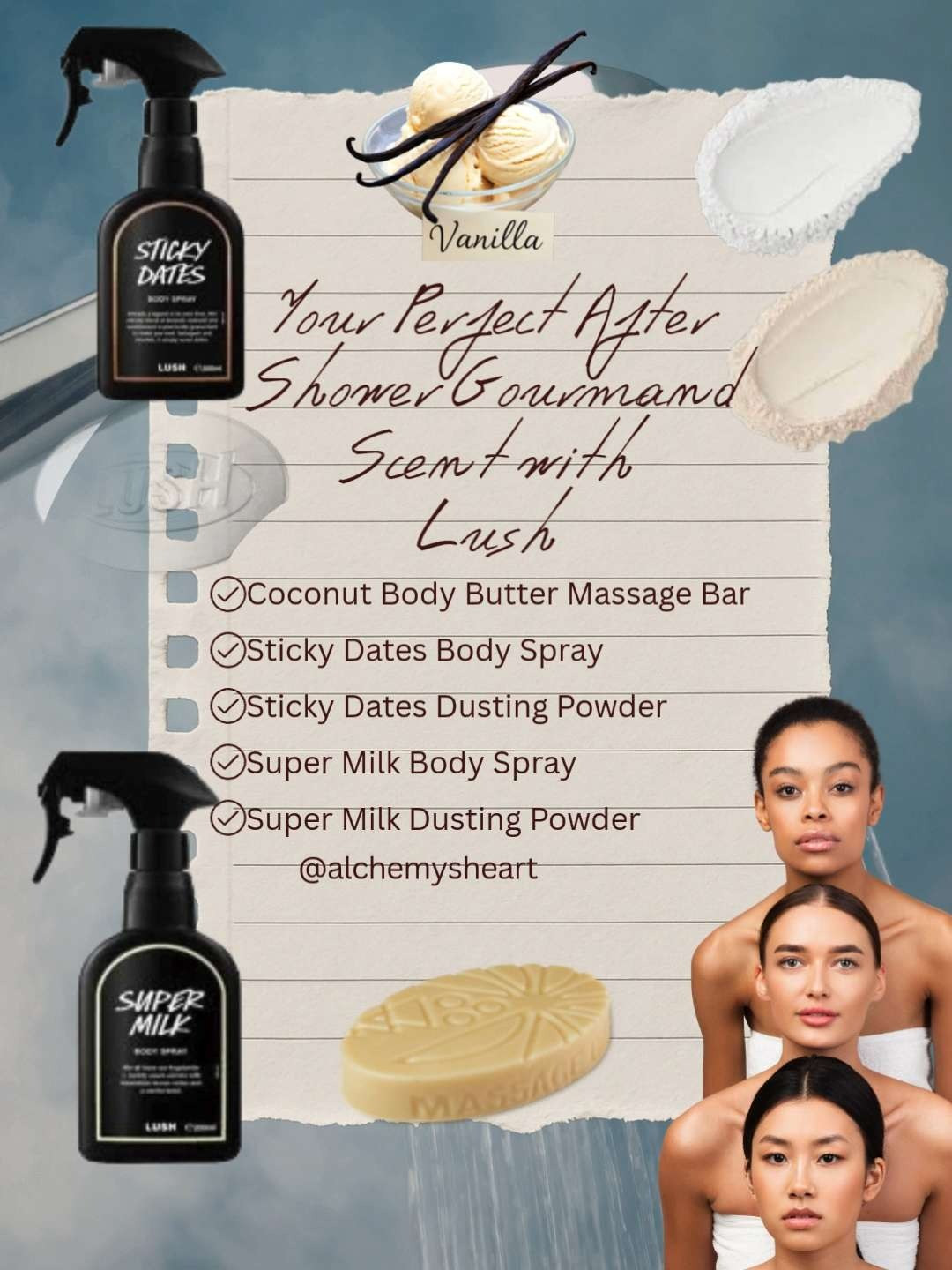 ✨ @Lush-Inspired Fragrance Essentials (Spring/Summer Must-Haves) 🌸🥥

If you’ve been looking to elevate your daily routine into something that feels like a luxury experience at home, these viral fragrance essentials are worth understanding not just trending, but functional for mood, skin, and layering.

Here’s how each one actually works for your routine:
🌿 Sticky Dates Body Spray (warm + sweet gourmand) This scent is rich, caramel-like, and comforting. It’s perfect for layering with vanilla or coconut-based products to create a long-lasting signature scent. Ideal for evenings or when you want that “soft, warm aura” energy.

🥛 Super Milk Body Spray (creamy + light citrus blend) A lighter, fresher scent with subtle sweetness. This works well during the day because it’s not overpowering. Think clean, soft, and effortlessly put together great for spring/summer heat.

✨ Super Milk Dusting Powder (skin-softening + fragrance boost) Dusting powders help absorb moisture while leaving a light scent on the skin. This one is especially helpful in warmer weather to keep skin dry, smooth, and lightly fragranced without needing heavy products.

🍯 Sticky Dates Dusting Powder (warm + cozy layering) Pairs perfectly with the body spray for scent longevity. It helps reduce friction (great for inner thighs or underarms) while giving that soft, sweet scent that lasts throughout the day.

🥥 Coconut Body Butter Bar (deep hydration + glow) Solid body butters are concentrated, meaning less filler and more nourishment. Coconut is known for helping support the skin barrier and locking in moisture especially important when transitioning into warmer seasons where skin can still dehydrate.

💡 Why this routine works: Layering fragrance (spray + powder + moisture base) helps your scent last longer without needing to reapply constantly. It’s also a simple way to create a personalized scent profile.

Spring and summer are coming up this is the time to build your routine before everything sells out.

👉🏽 Shop all my finds through my LTK to secure your favorites early and build your signature 

 

#LTKmorningroutine #LTKselfcare #LTKBeauty