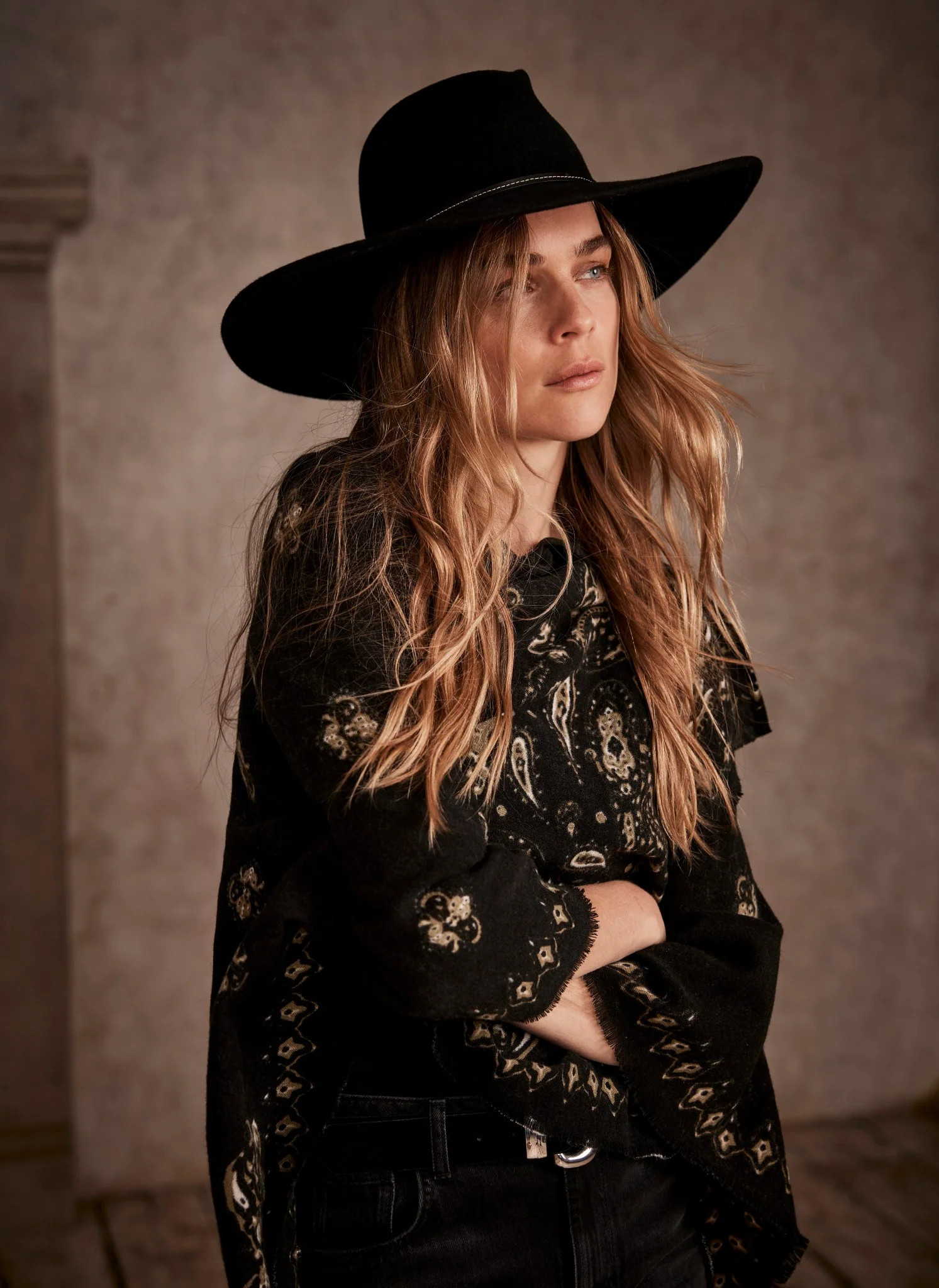 Black Cowboy Fedora Hat | Mint Velvet