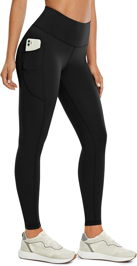 CRZ YOGA Womens Brushed Naked Feeling Workout Leggings 25" - High Waisted Gym Athletic Tummy Cont... | Amazon (US)