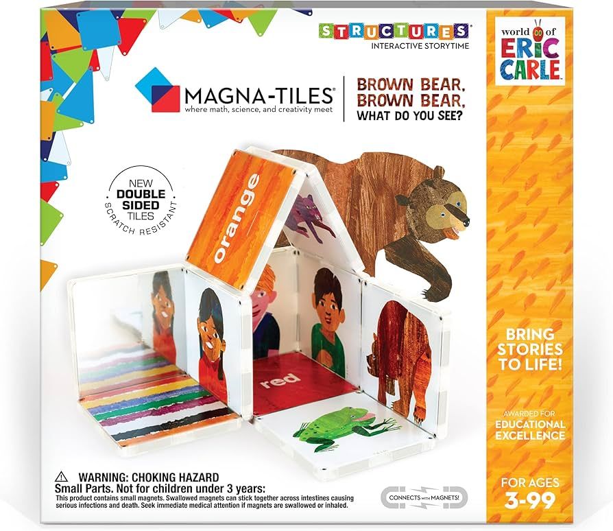 CreateOn Magna-Tiles Brown Bear, What Do You See? (The Very Hungry Caterpillar) Set, Eric Carle B... | Amazon (US)